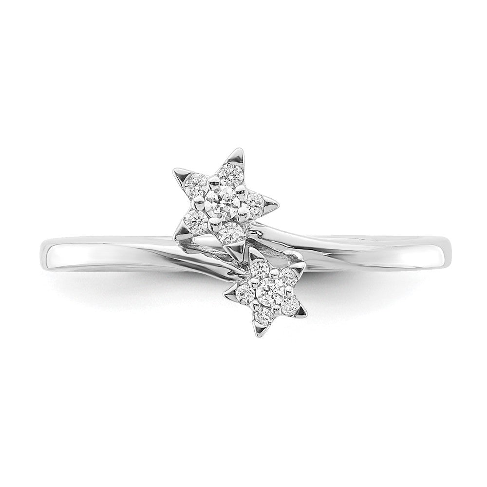 1/10 carat Diamond Two Stars Bypass Ring - WBC
