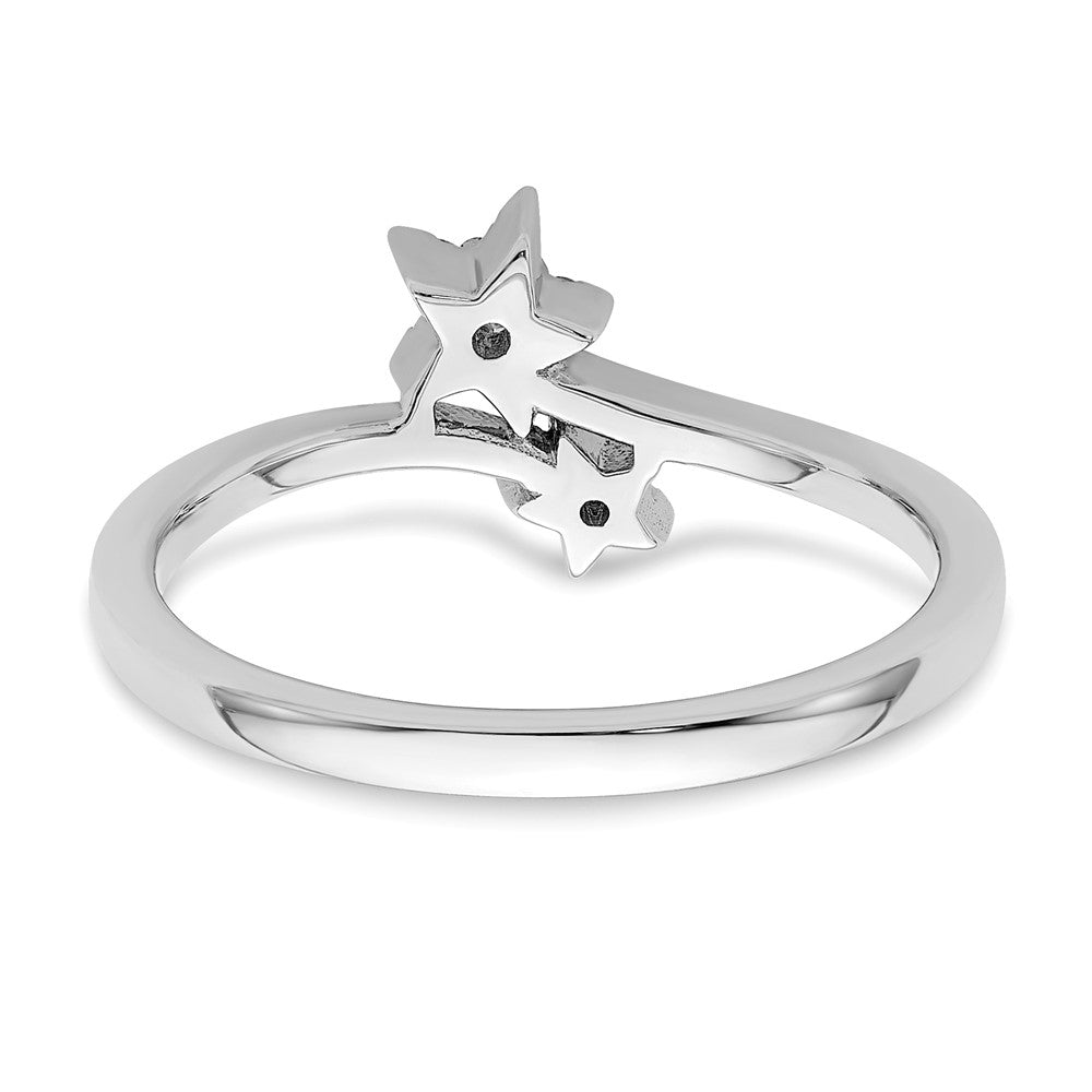 1/10 carat Diamond Two Stars Bypass Ring - WBC