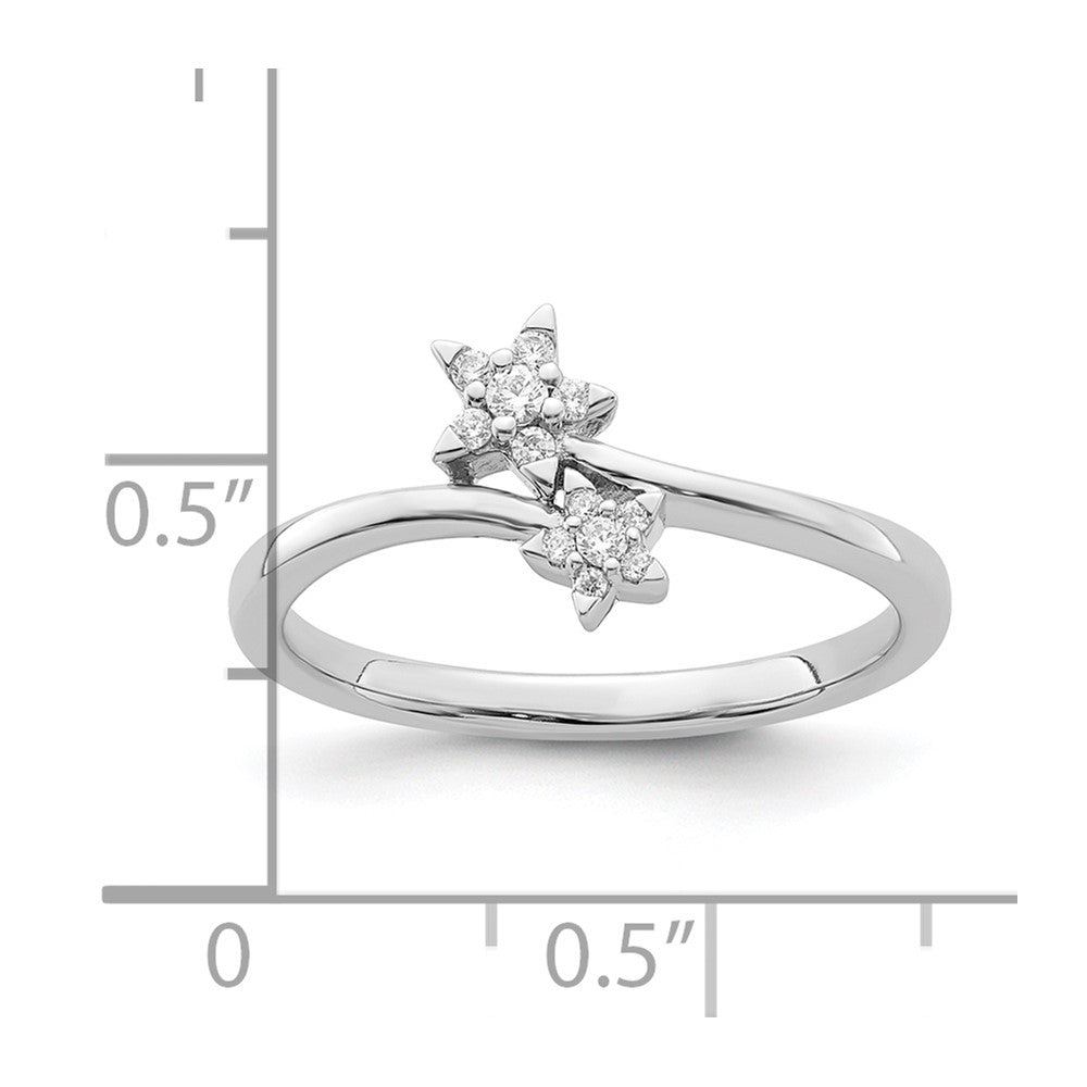 1/10 carat Diamond Two Stars Bypass Ring - WBC