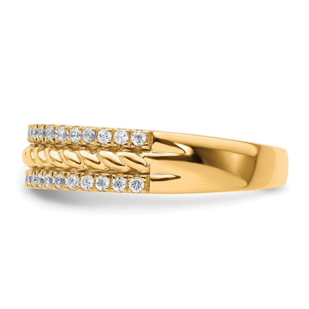 Polished 1/3 carat Diamond 3-Row Fashion Ring - WBC