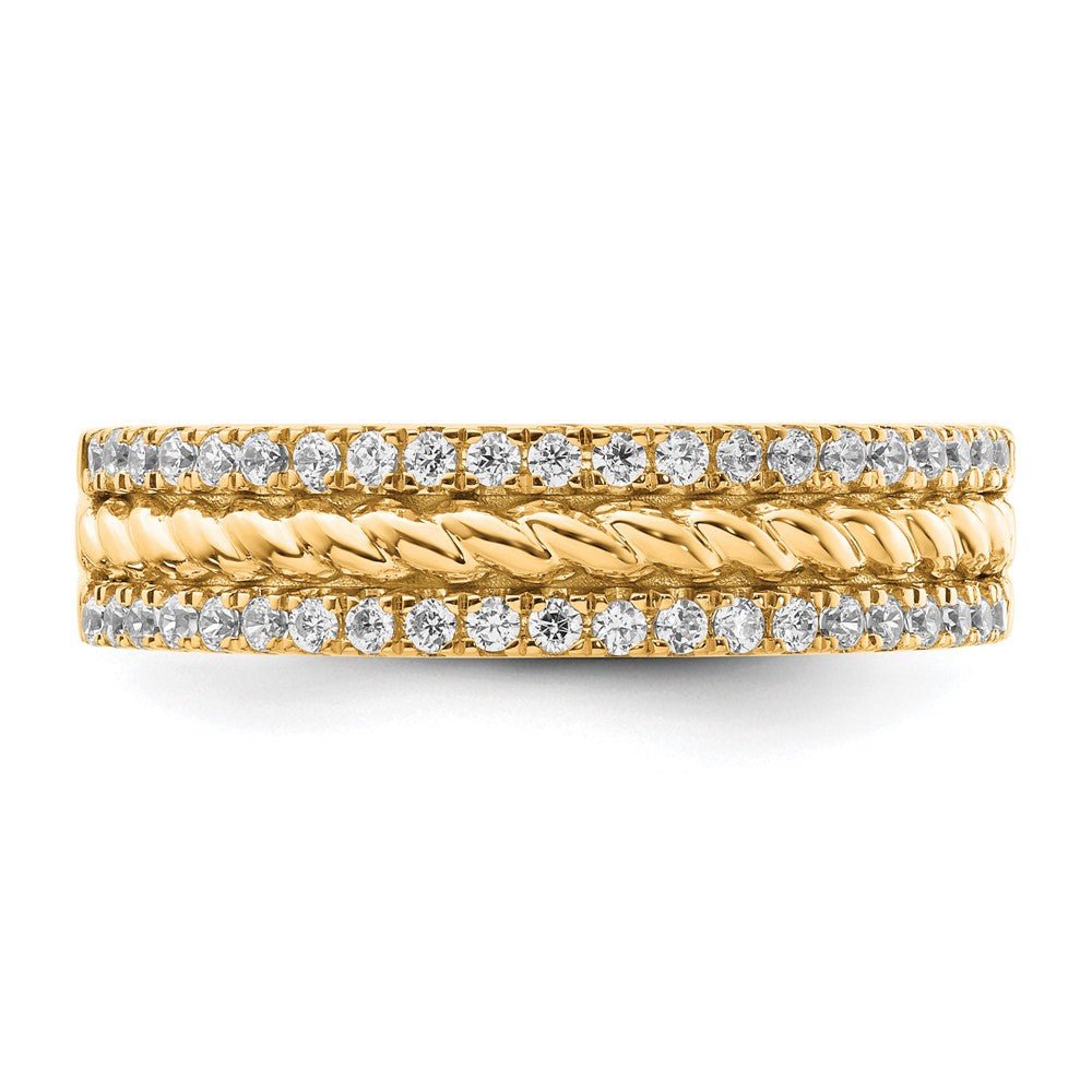 Polished 1/3 carat Diamond 3-Row Fashion Ring - WBC