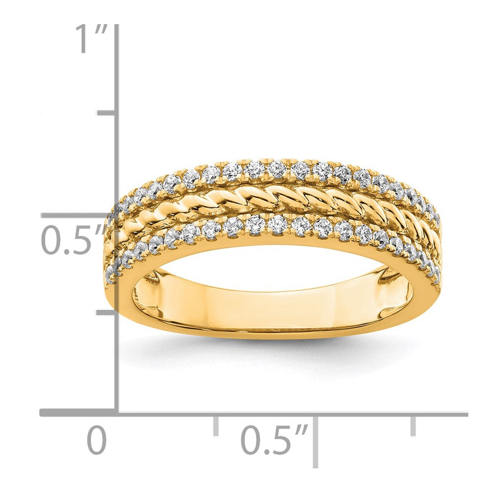 Polished 1/3 carat Diamond 3-Row Fashion Ring - WBC