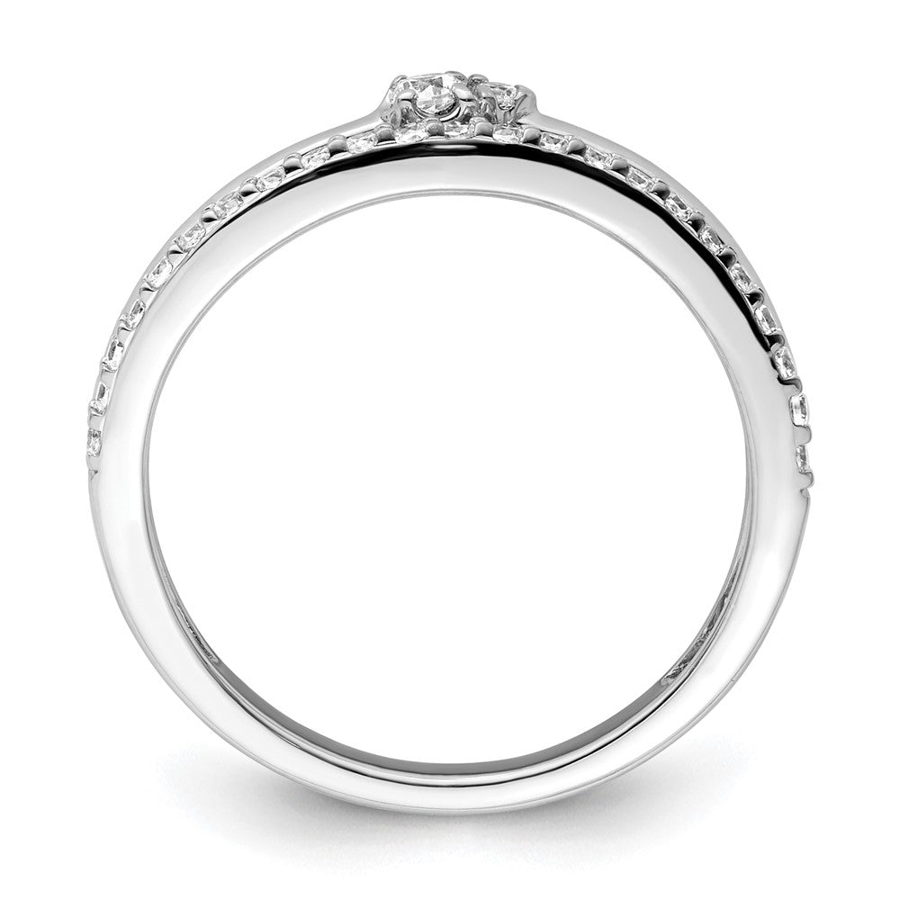Polished 1/4 carat Diamond Double Band Curved Ring - WBC
