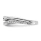 Polished 1/4 carat Diamond Double Band Curved Ring - WBC
