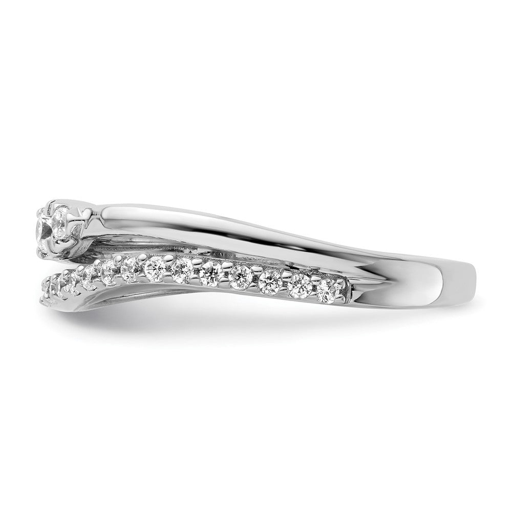 Polished 1/4 carat Diamond Double Band Curved Ring - WBC