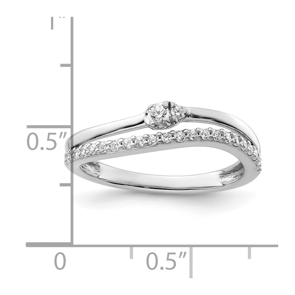 Polished 1/4 carat Diamond Double Band Curved Ring - WBC