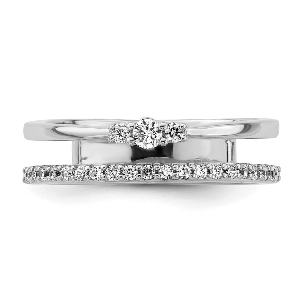 Polished 1/4 carat Diamond Double Band Fashion Ring - WBC
