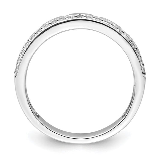 Polished 1/6 carat Diamond Double Band Creek Key Band - WBC