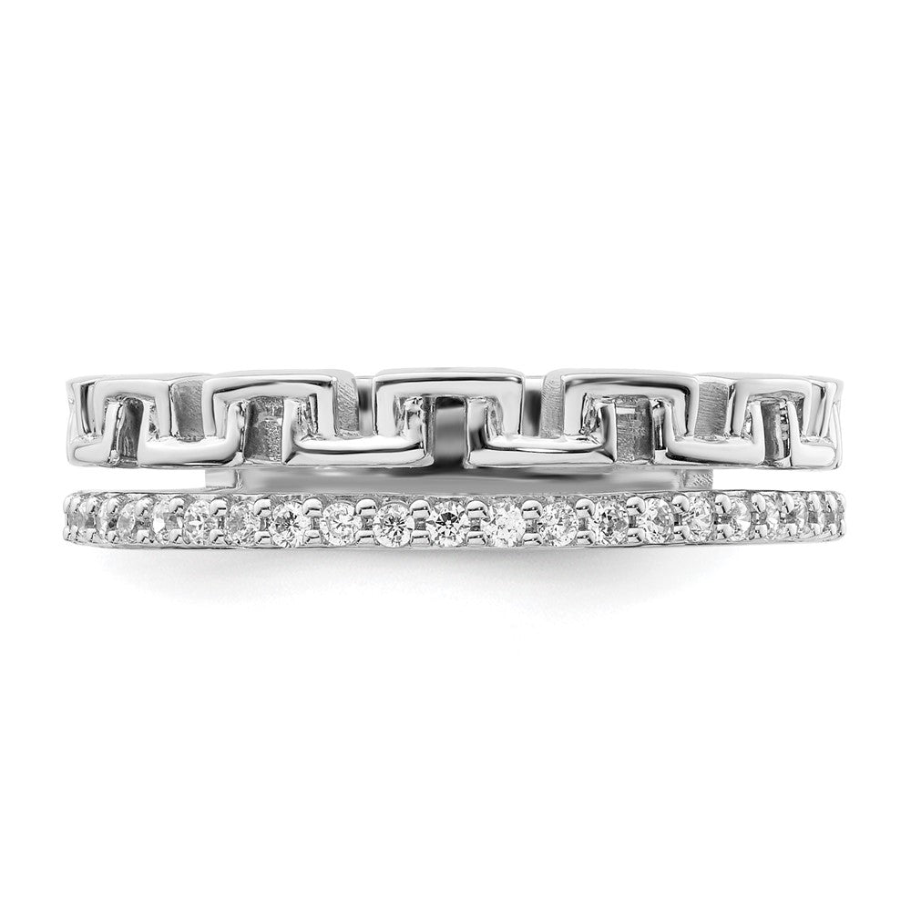 Polished 1/6 carat Diamond Double Band Creek Key Band - WBC