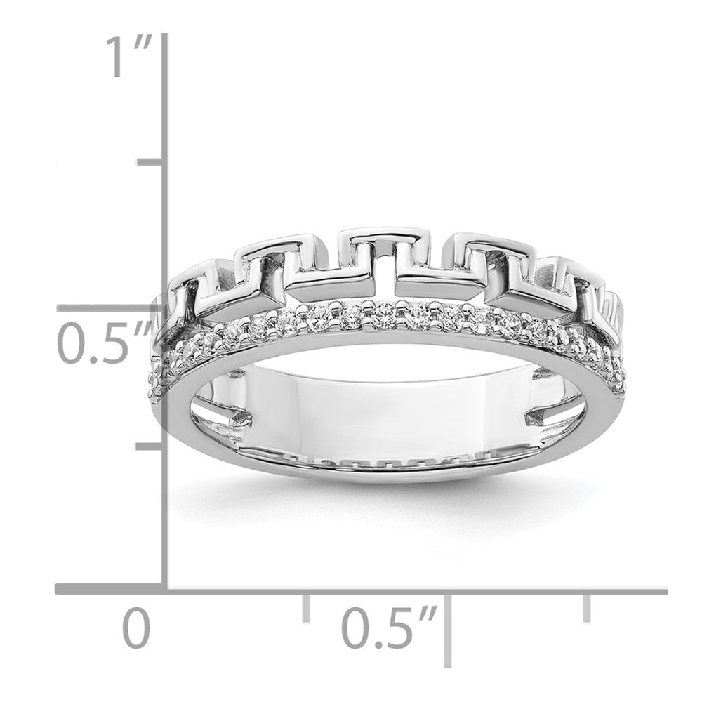 Polished 1/6 carat Diamond Double Band Creek Key Band - WBC