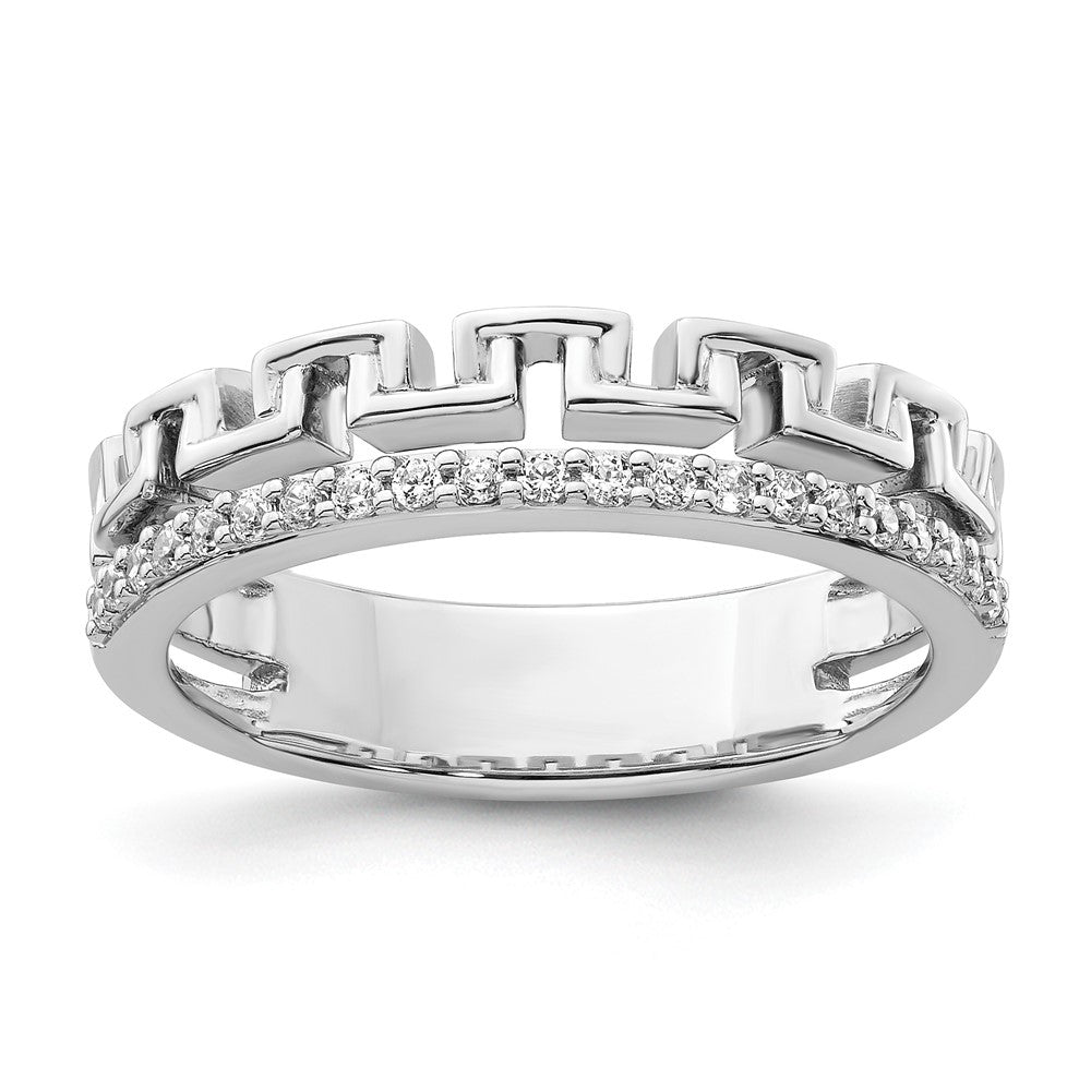 Polished 1/6 carat Diamond Double Band Creek Key Band - WBC