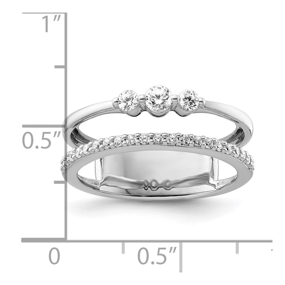 Polished 3/8 carat Diamond Double Band Fashion Ring - WBC