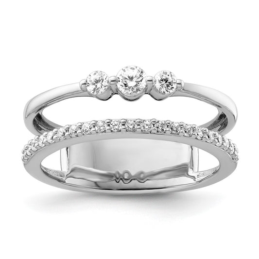 Polished 3/8 carat Diamond Double Band Fashion Ring - WBC