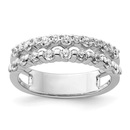 Polished 3/4 carat Diamond Double Band Fashion Ring - WBC