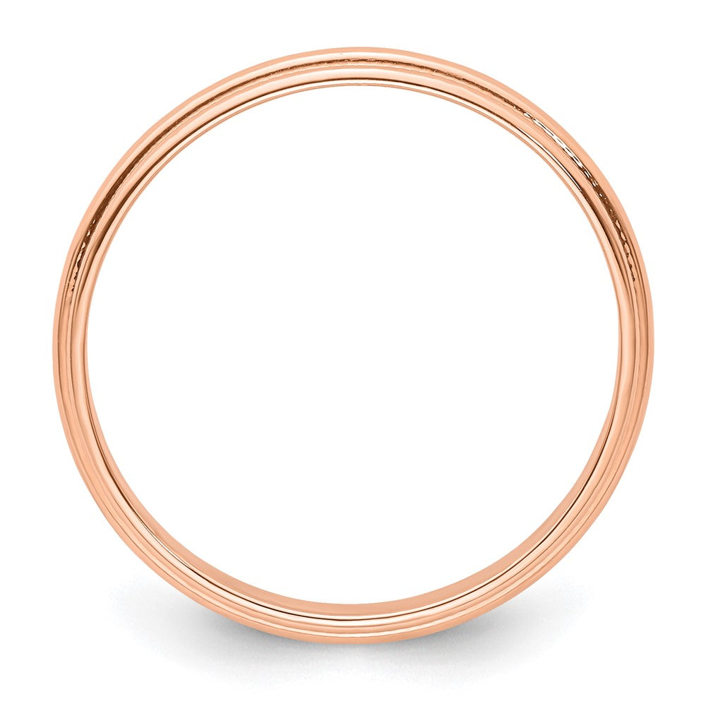 Lightweight Milgrain Half Round Wedding Band - WBC