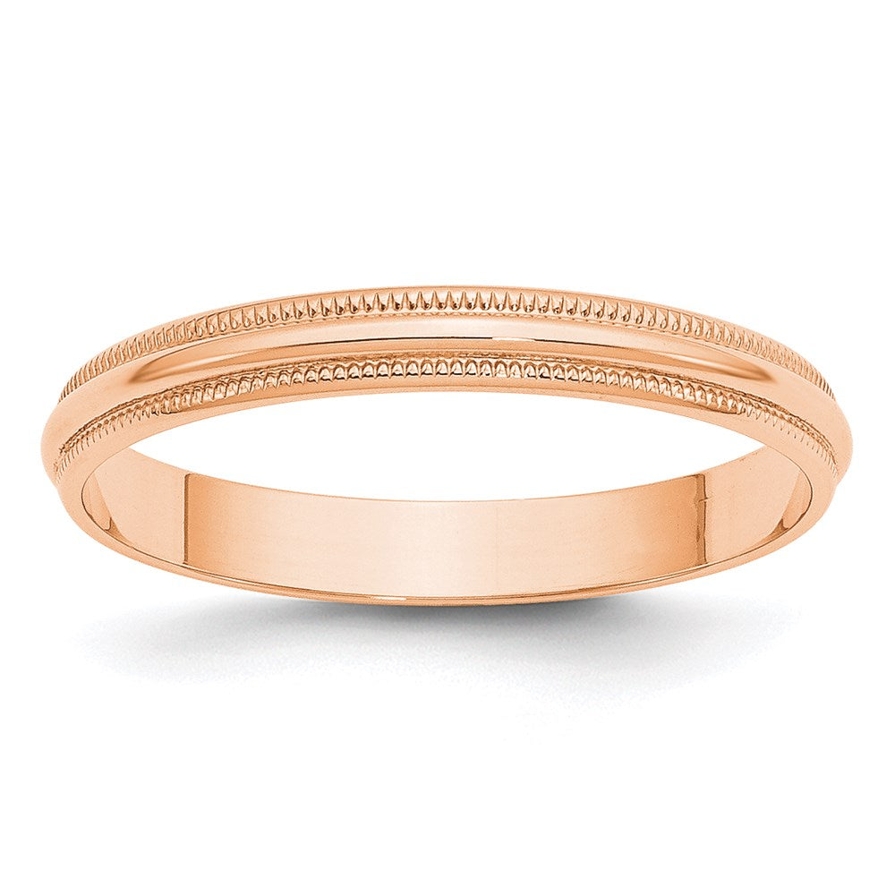 Lightweight Milgrain Half Round Wedding Band - WBC
