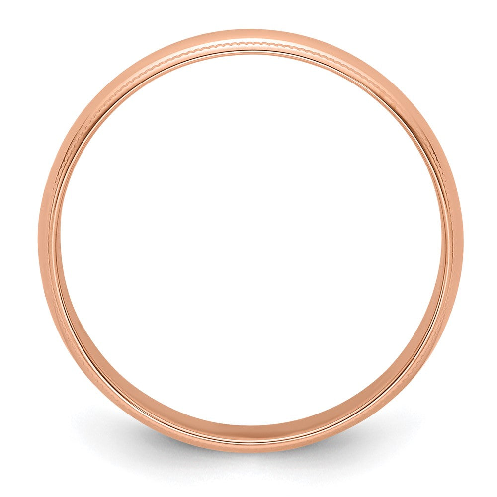 Lightweight Milgrain Half Round Wedding Band - WBC
