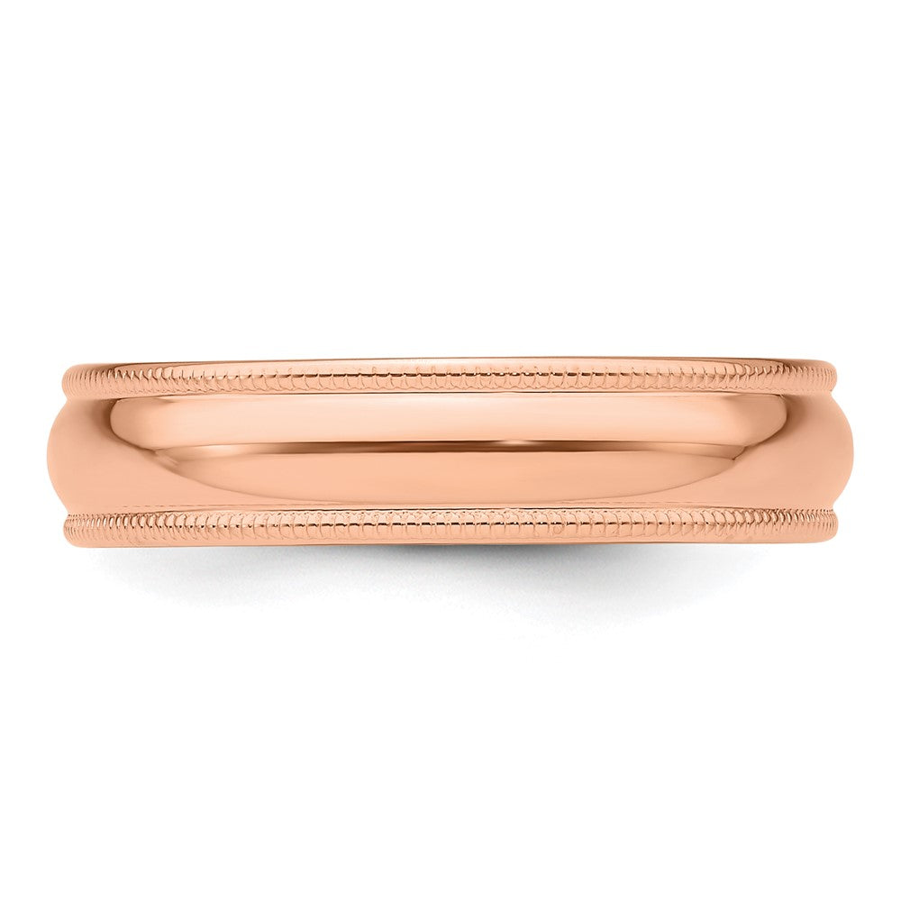 Lightweight Milgrain Half Round Wedding Band - WBC