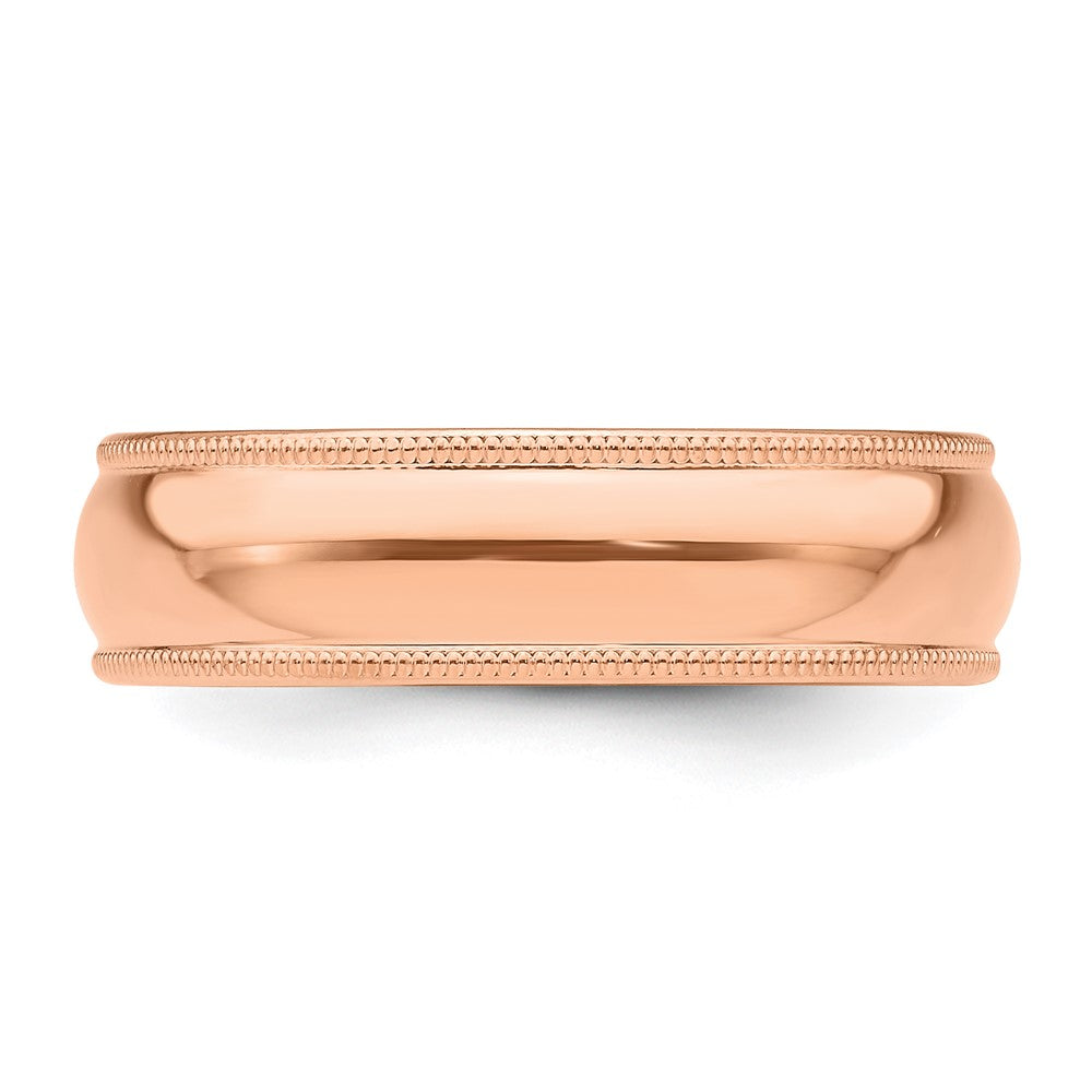 Lightweight Milgrain Half Round Wedding Band - WBC