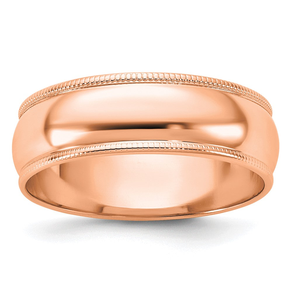 Lightweight Milgrain Half Round Wedding Band - WBC