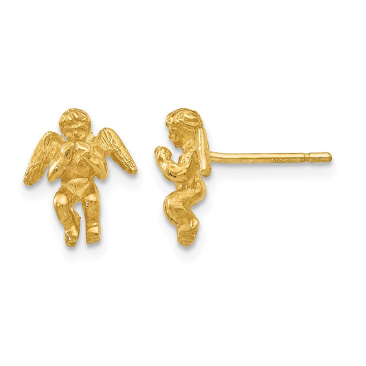 Polished Diamond-Cut Angel Post Earrings - WBC