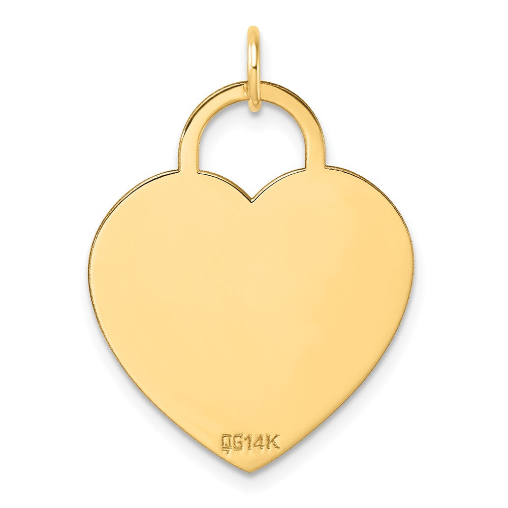 Polished Engravable Heart Disc Pendant - WBC