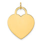 Polished Engravable Heart Disc Pendant - WBC