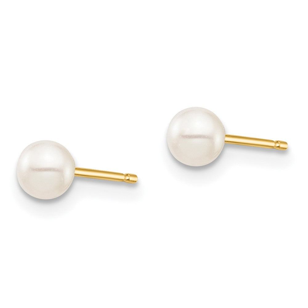 Madi K 3- Round Freshwater Cultured Pearl Post Earrings with Silicone Backs - WBC
