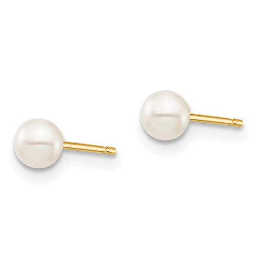 Madi K 3- Round Freshwater Cultured Pearl Post Earrings with Silicone Backs - WBC
