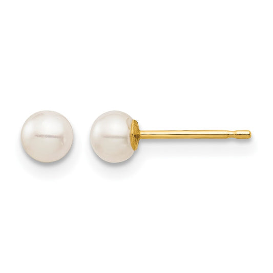 Madi K 3- Round Freshwater Cultured Pearl Post Earrings with Silicone Backs - WBC
