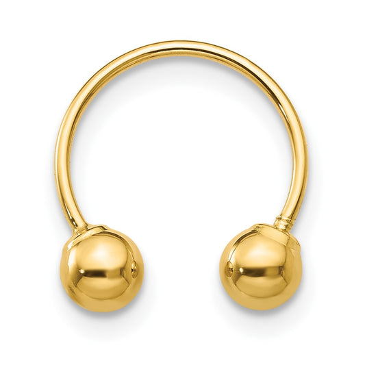 Madi K Half Hoop with Screw-on Bead Single Earring - WBC