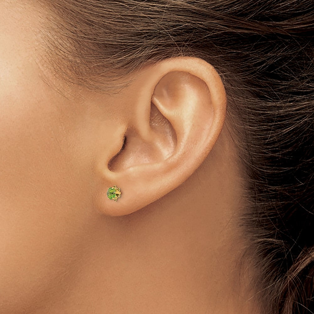Madi K Round CZ August Birthstone Screwback Post Earrings - WBC