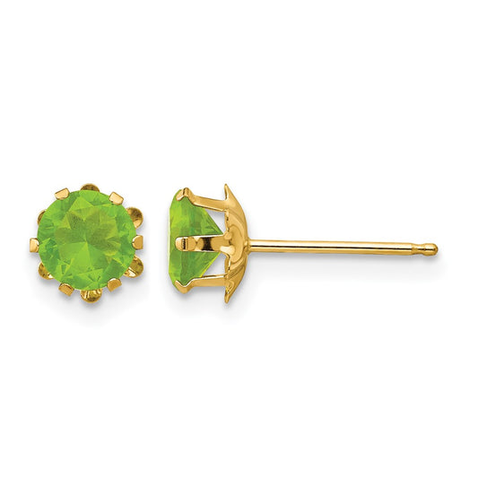 Madi K Round CZ August Birthstone Post Earrings - WBC