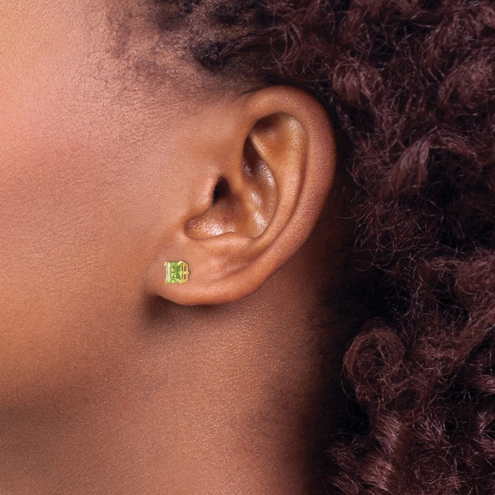 Madi K Square Peridot Post Earrings - WBC