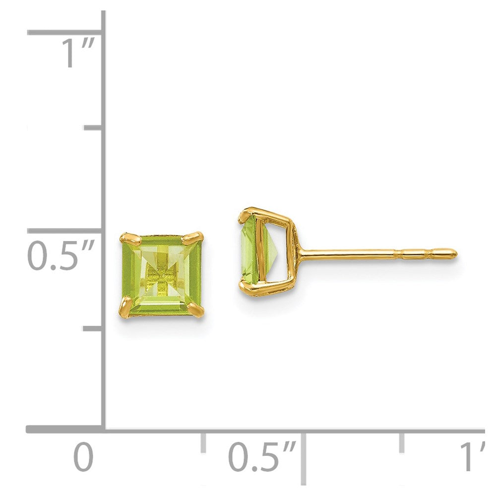 Madi K Square Peridot Post Earrings - WBC