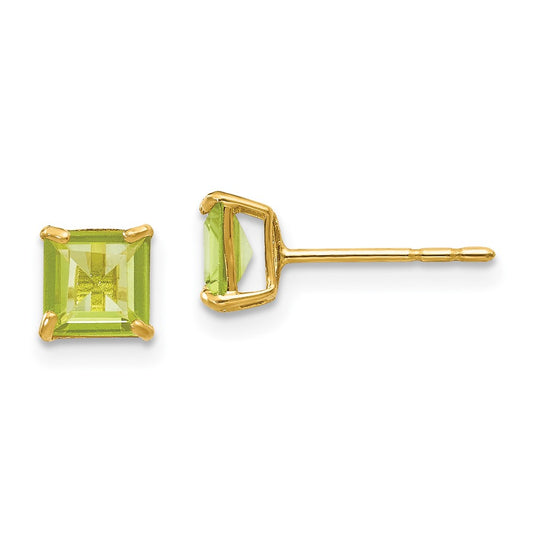 Madi K Square Peridot Post Earrings - WBC