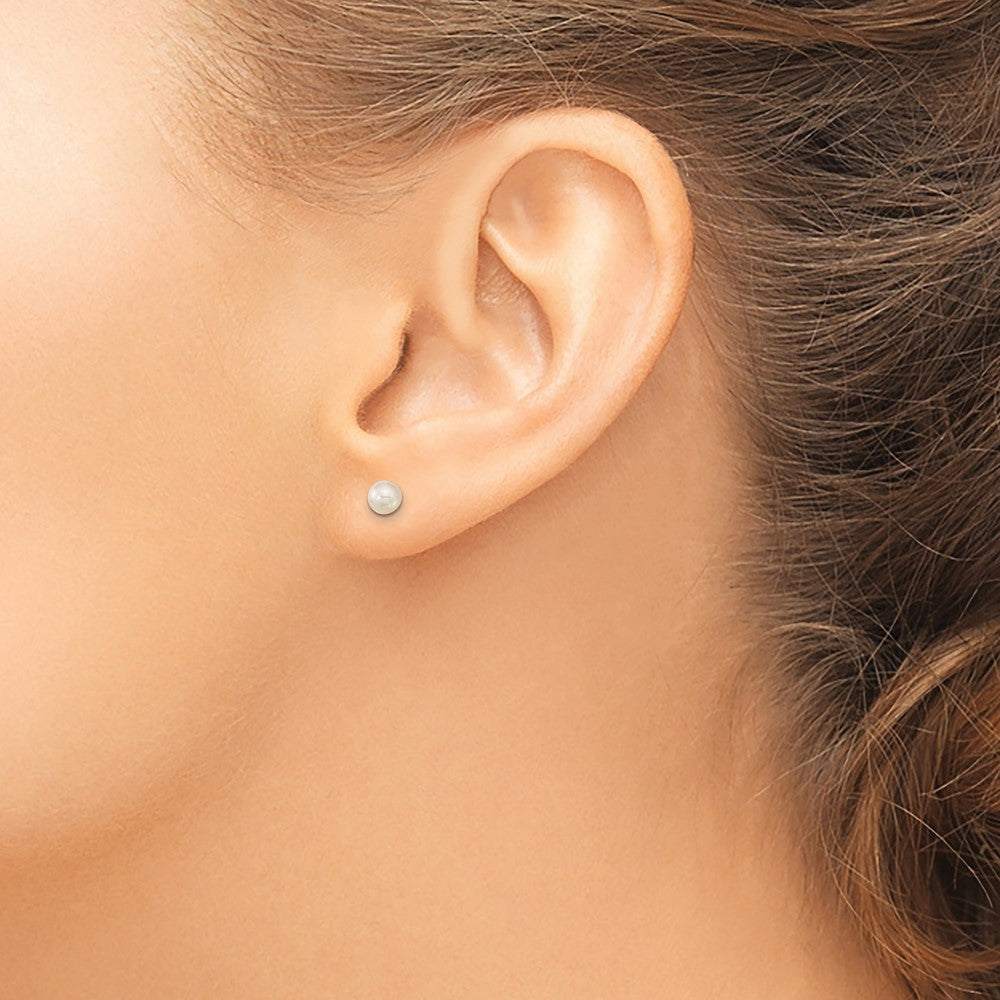 Madi K Ball / CZ / 3- Round Freshwater Cultured Pearl 3-Pair Post Earring Set - WBC