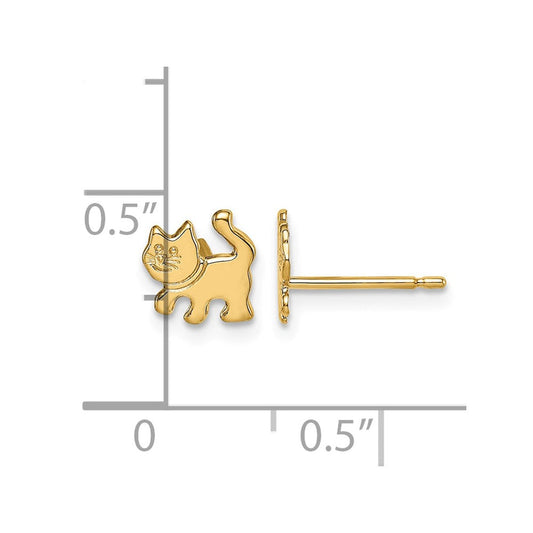 Madi K Children's 14K Gold Kitten Stud Earrings