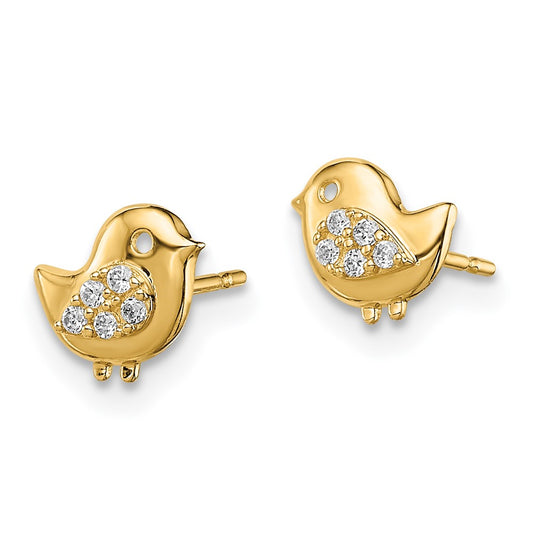 Madi K CZ Bird Childrens Post Earrings - WBC