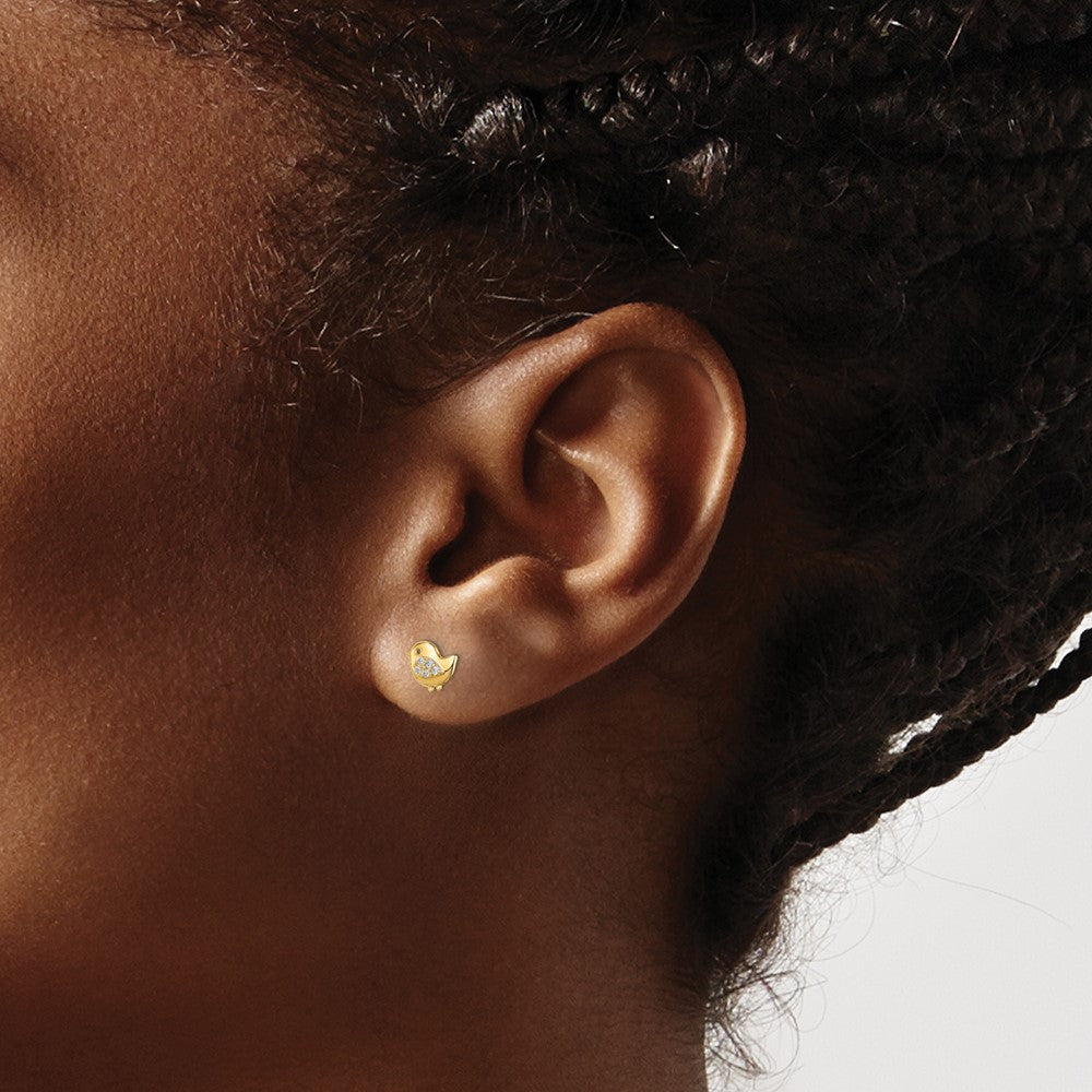 Madi K CZ Bird Childrens Post Earrings - WBC