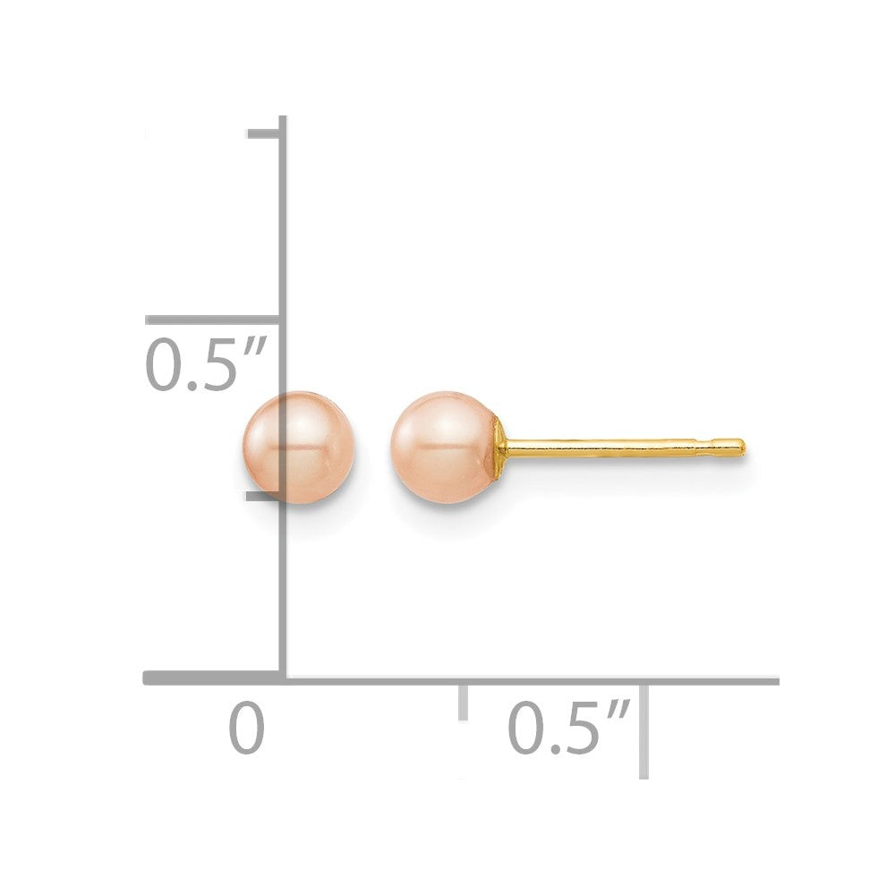 Madi K 3- Pink Round Freshwater Cultured Pearl Stud Post Earrings with Silicone Backs - WBC
