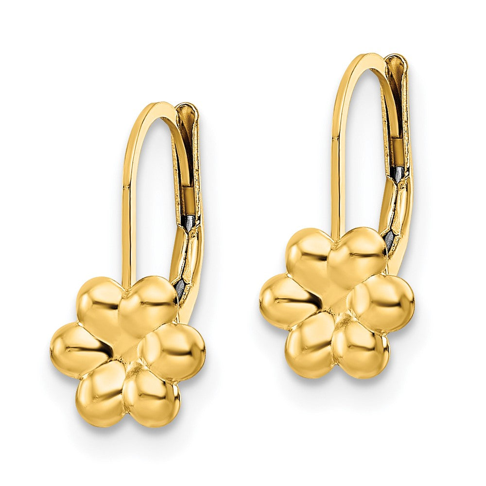 Madi K Polished Flower Childrens Leverback Earrings - WBC