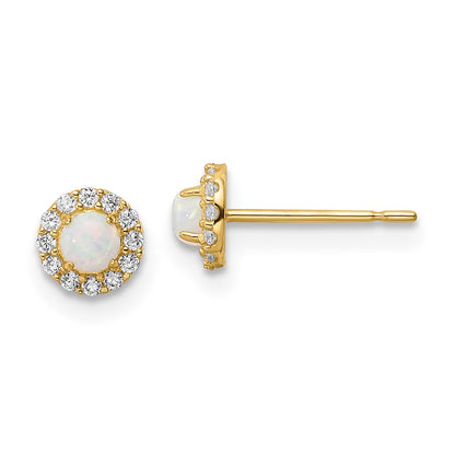 Madi K CZ And Lab Created Opal Post Earrings - WBC