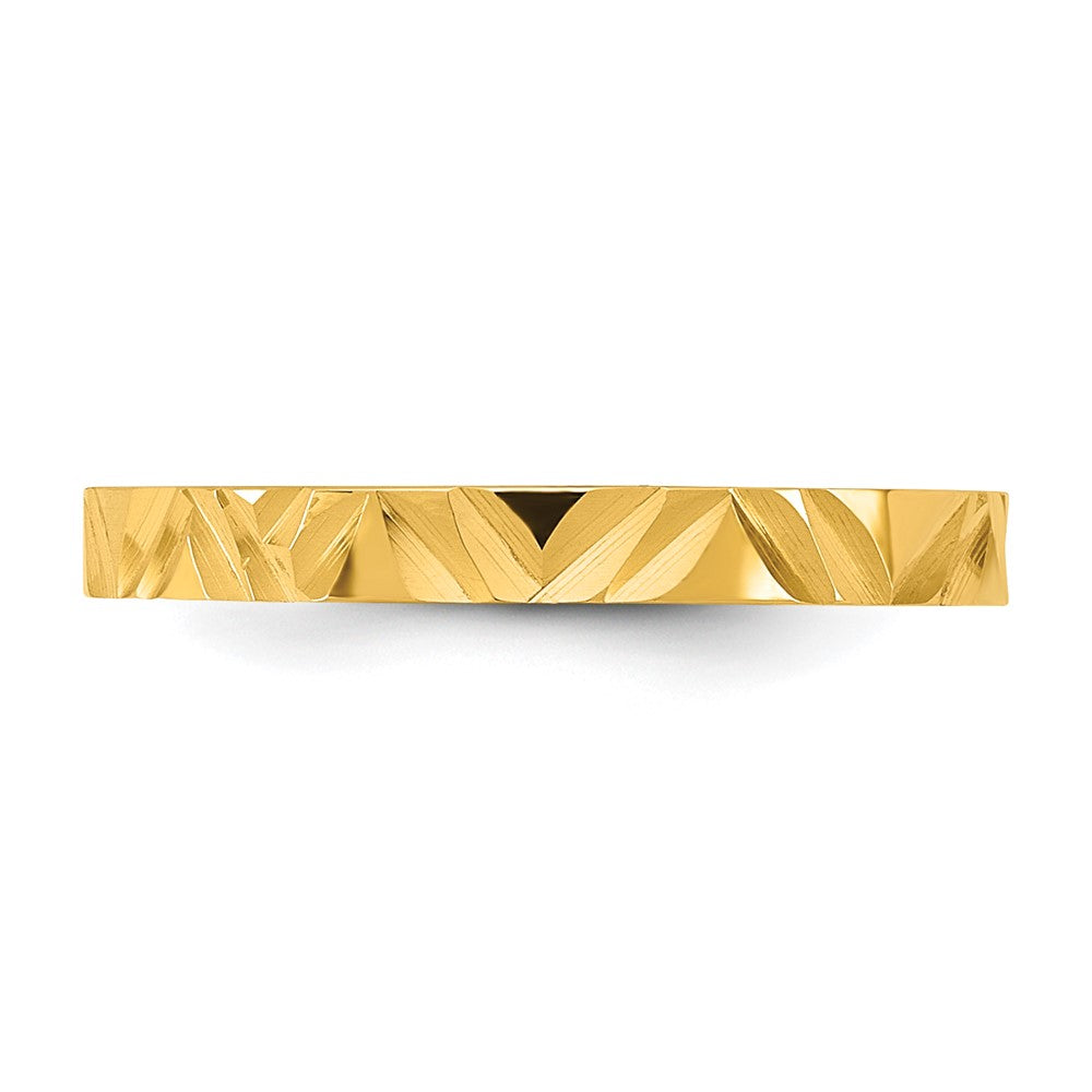 Madi K Diamond-cut Zig-Zag Design Flat Band Baby / Children's Ring - WBC