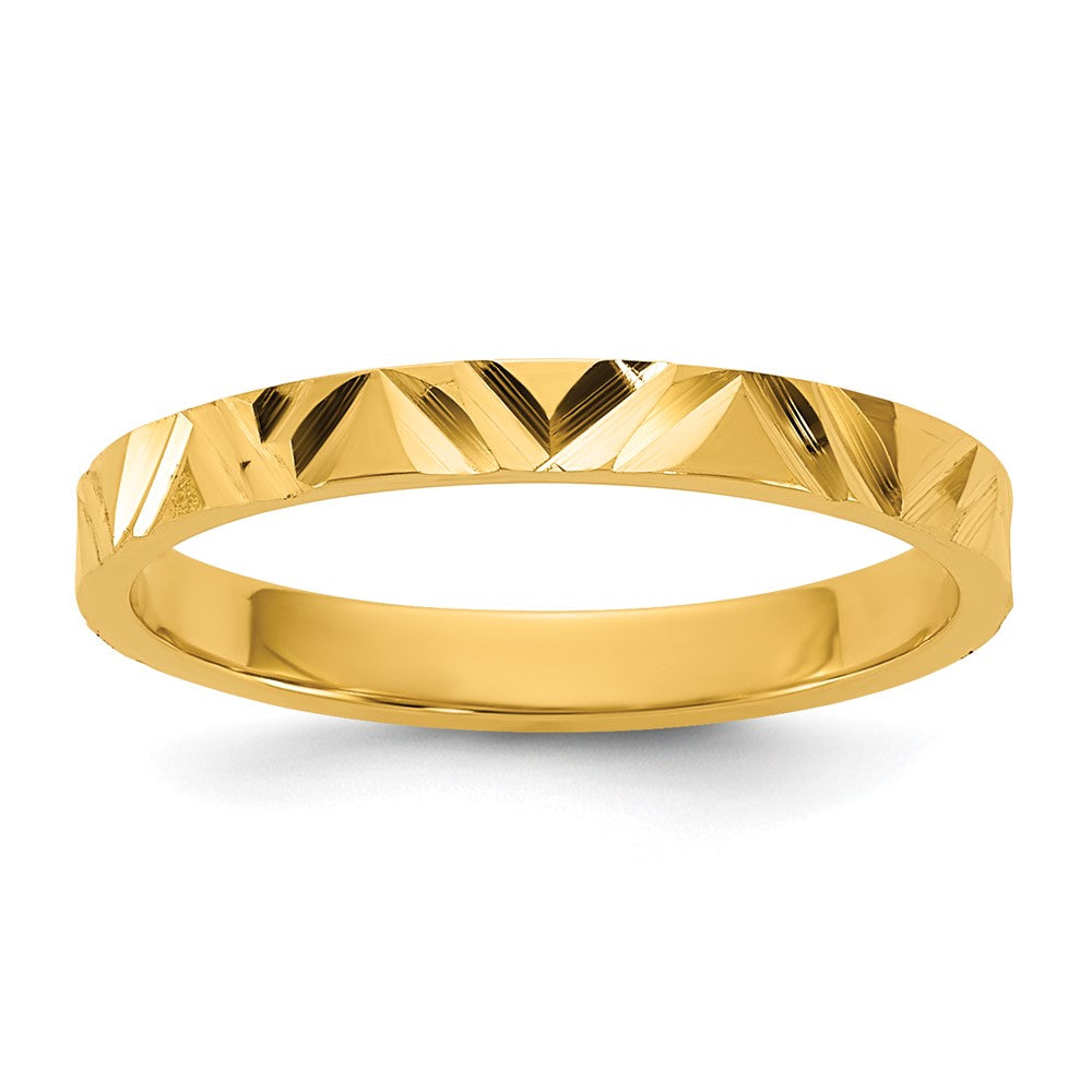 Madi K Diamond-cut Zig-Zag Design Flat Band Baby / Children's Ring - WBC