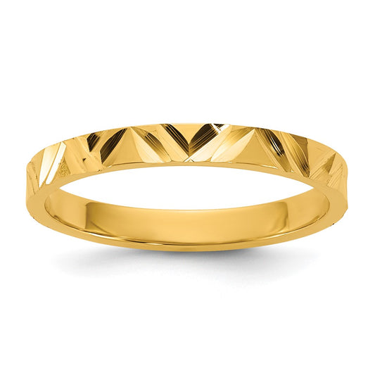 Madi K Diamond-cut Zig-Zag Design Flat Band Baby / Children's Ring - WBC