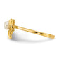 Madi K Polished 3- Button Freshwater Cultured Pearl Bow Childrens Ring - WBC