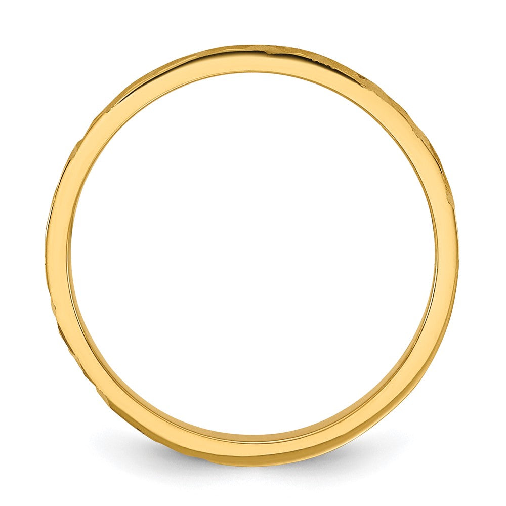 Madi K Diamond-cut Design Flat Band Baby / Children's Ring - WBC