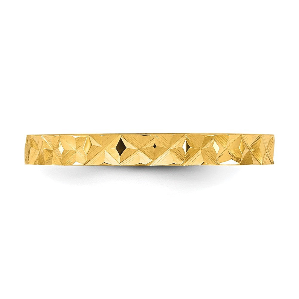 Madi K Diamond-cut Design Flat Band Baby / Children's Ring - WBC