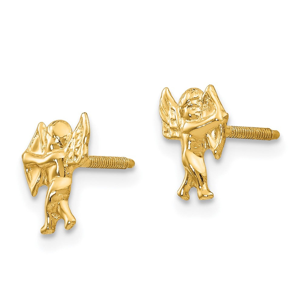 Madi K Polished Cupid Childrens Screwback Earrings - WBC